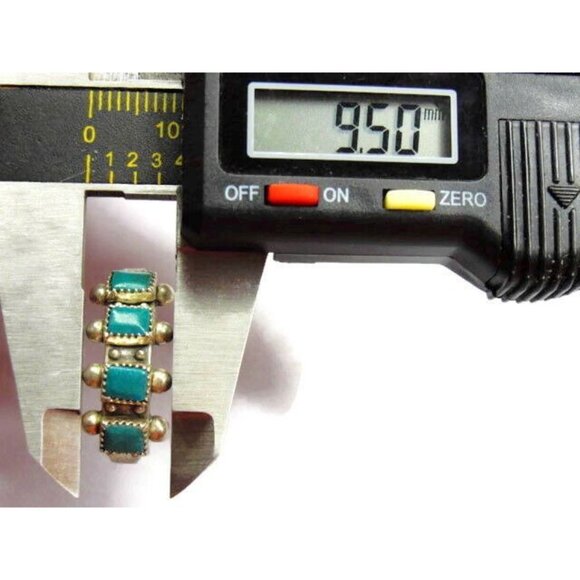 Green Tribal Turquoise Vintage Sterling Silver 925 Screw Back Earrings Patina - Picture 11 of 11